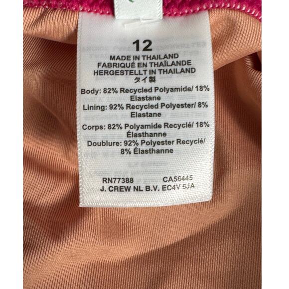 NWT J. Crew Ruched V-Neck One Piece Swimsuit Radiant Fuchsia Size 12 - Picture 8 of 11